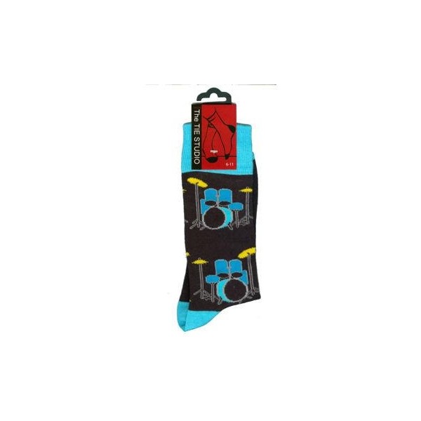 Blue & Yellow Drumkit Socks - (Size 6-11)