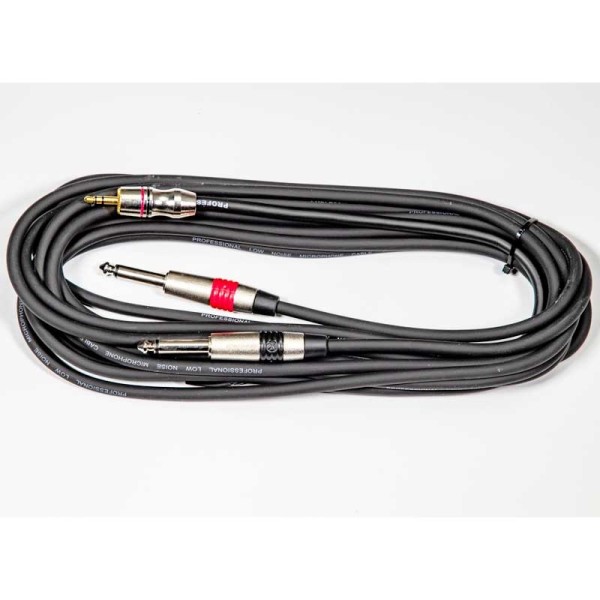 3M Instrument Cable 3.5mm Stereo Jack to 2 x 6.35mm Mono Jack Lead