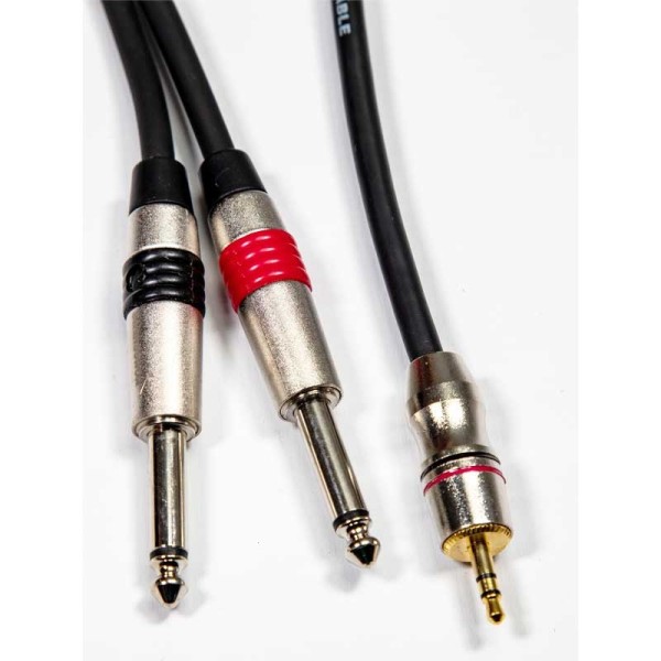 3M Instrument Cable 3.5mm Stereo Jack to 2 x 6.35mm Mono Jack Lead