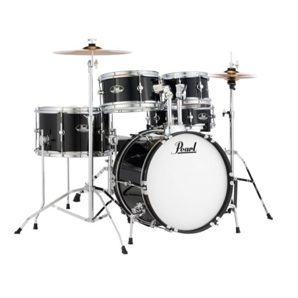 Pearl Roadshow Jr. 5-pc. Drum Set W/hardware And Cymbals - Jet Black