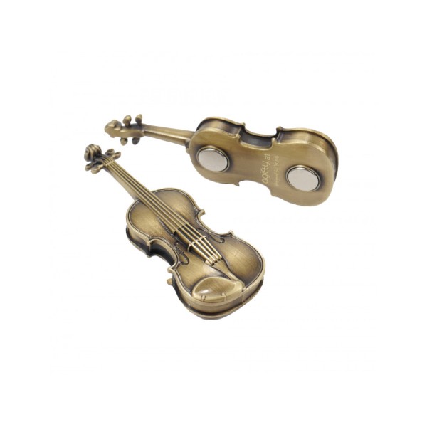 Magnet Violin 3D Metal 6,5 Cm (Antique Brass)