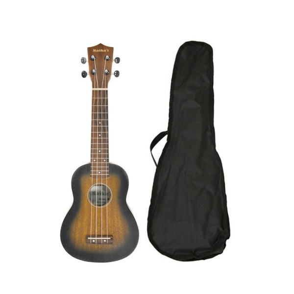 Aria Maikai MKU1 Soprano Ukulele with Bag, Brown Sunburst