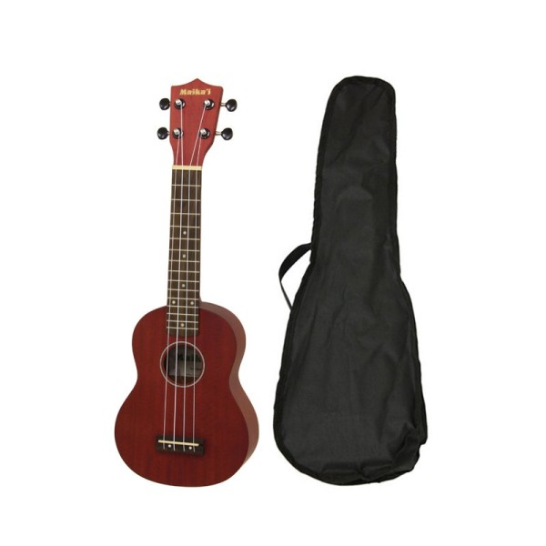 Aria Maikai MKU1 Soprano Ukulele with Bag, Red