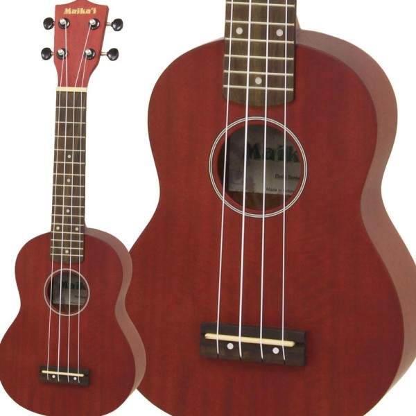 Aria Maikai MKU1 Soprano Ukulele with Bag, Red