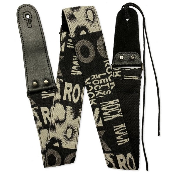 RockYou 2″ Jacquard Thread Woven Adjustable Guitar Strap, ROCK