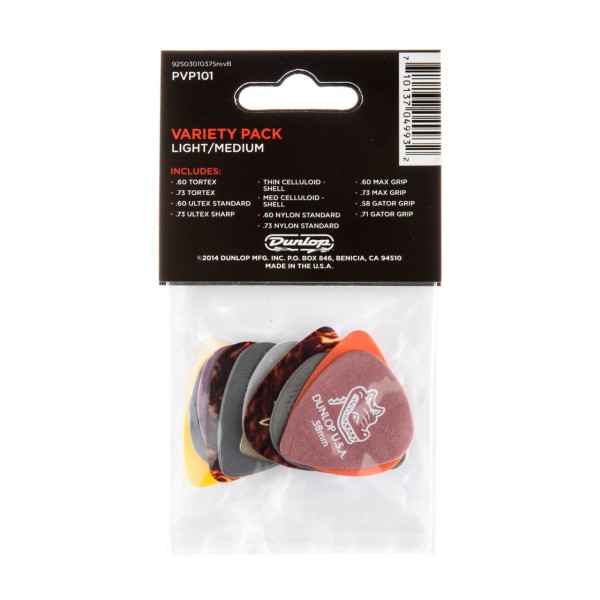 Dunlop Picks Variety 12 Pack Light - Medium