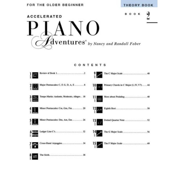 Piano Adventures for the Older Beginner Theory Book 2